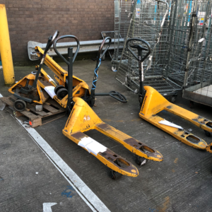 Pallet trucks ready for scrapping
