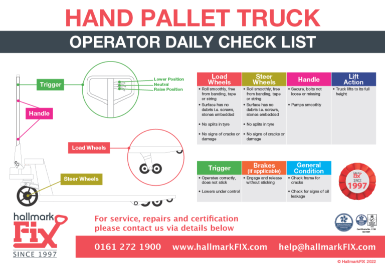 Pallet Truck Safety Checklist HallmarkFIX